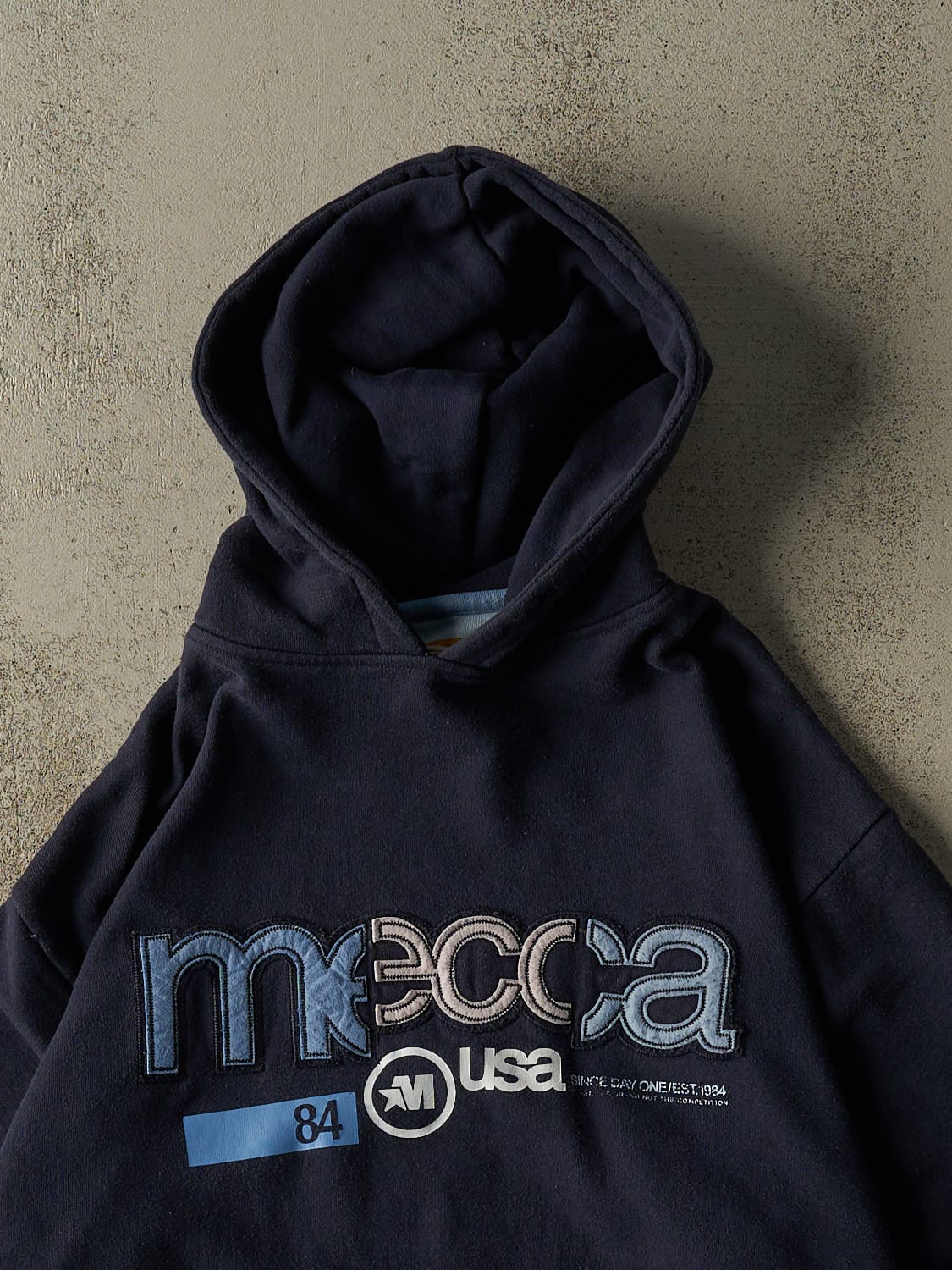 Vintage Y2K Navy Blue Mecca Hoodie (L)