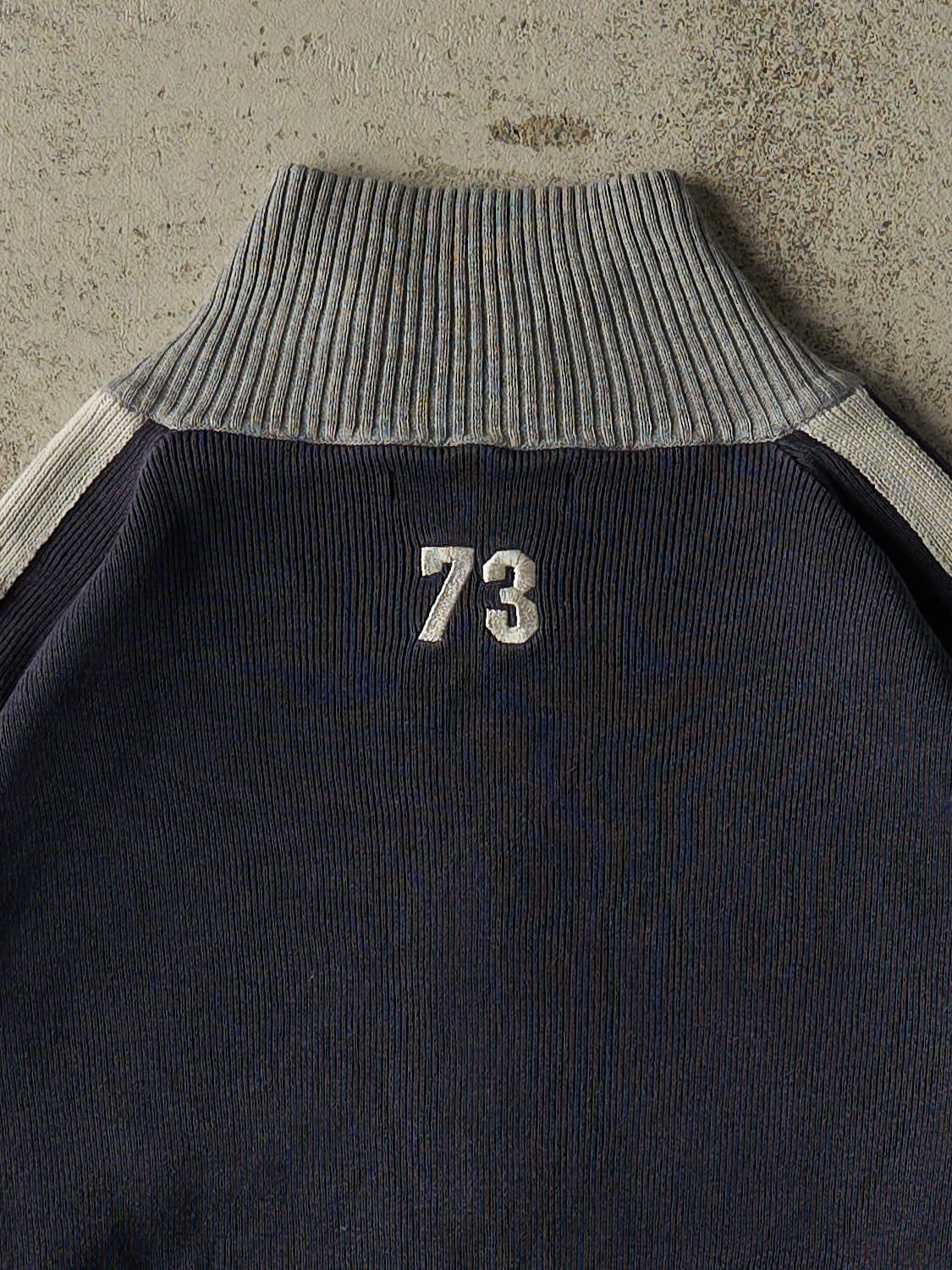 Vintage Y2K Navy Blue Roots Athletics Zip Up Sweater (M/L)