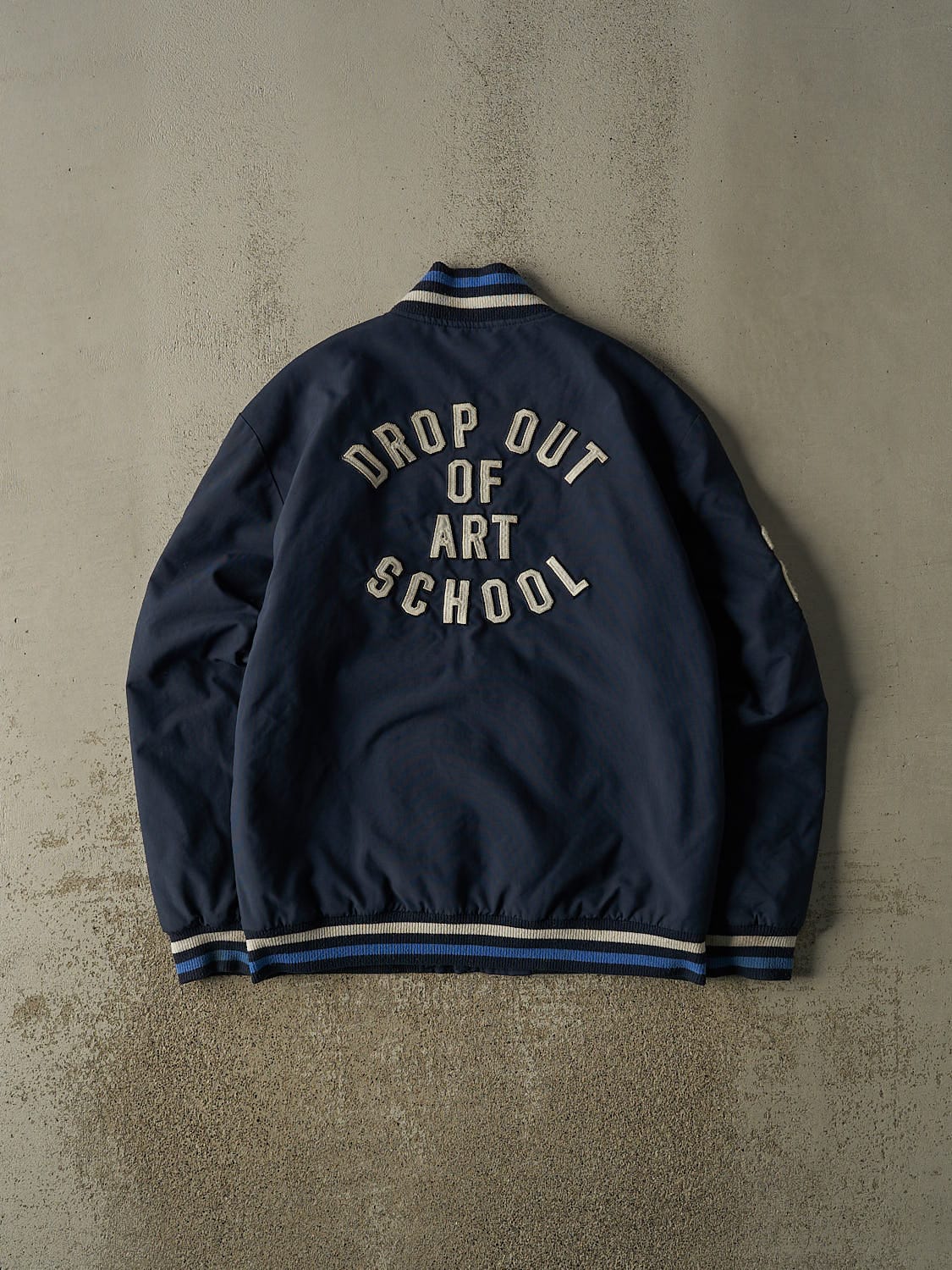 Vintage Y2K Navy Blue Ecko Bomber Jacket (M/L)