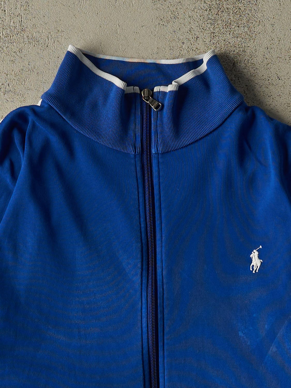 Vintage Y2K Blue Polo Zip Up Sweater (M/L)