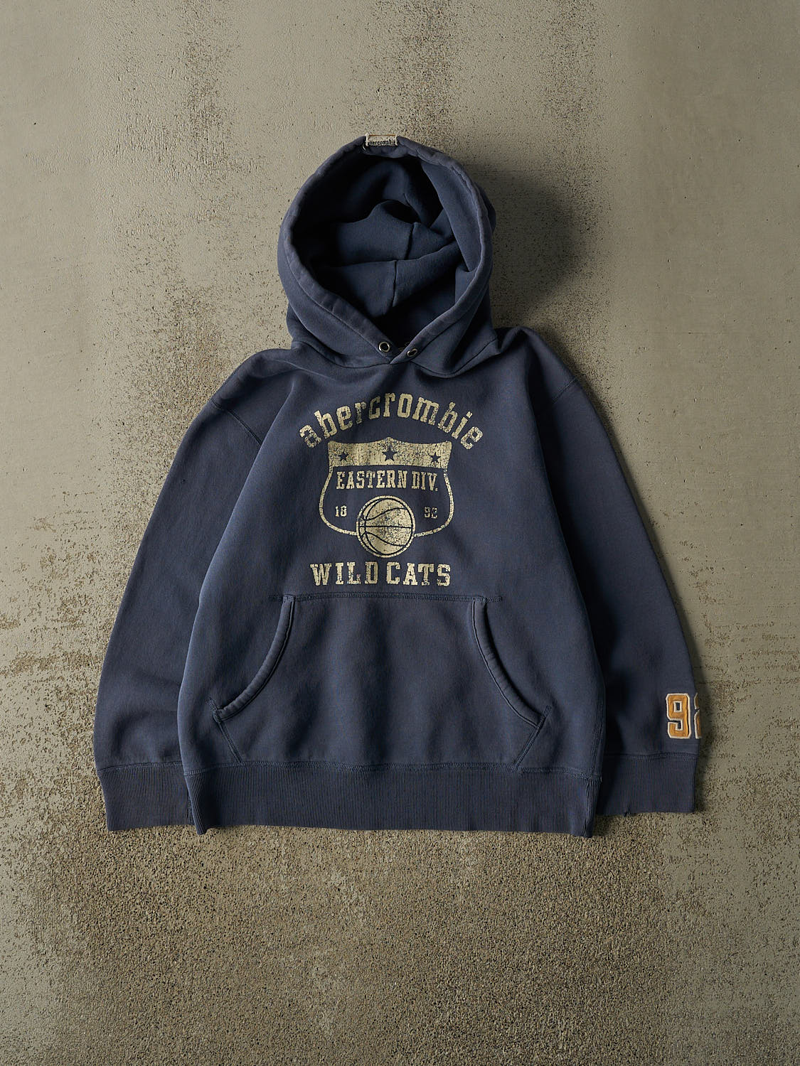 Vintage Y2K Sun Faded Navy Blue Abercrombie & Fitch Hoodie (XS/S)