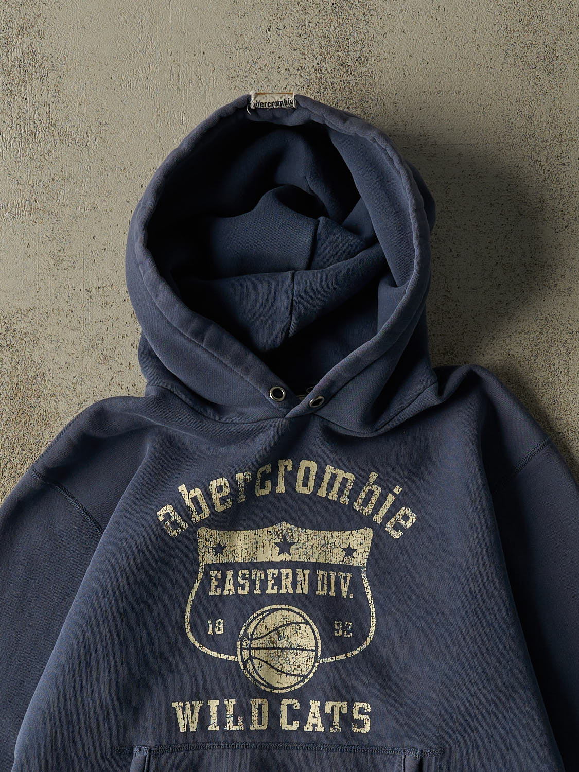 Vintage Y2K Sun Faded Navy Blue Abercrombie & Fitch Hoodie (XS/S)