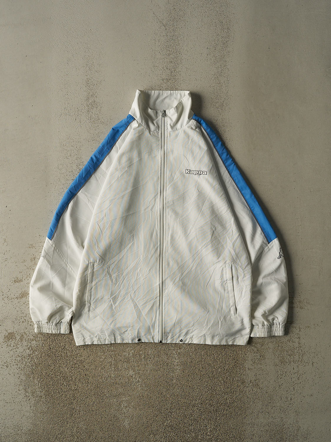 Vintage Y2K White Kappa Zip Up Windbreaker Jacket (XL/XXL)
