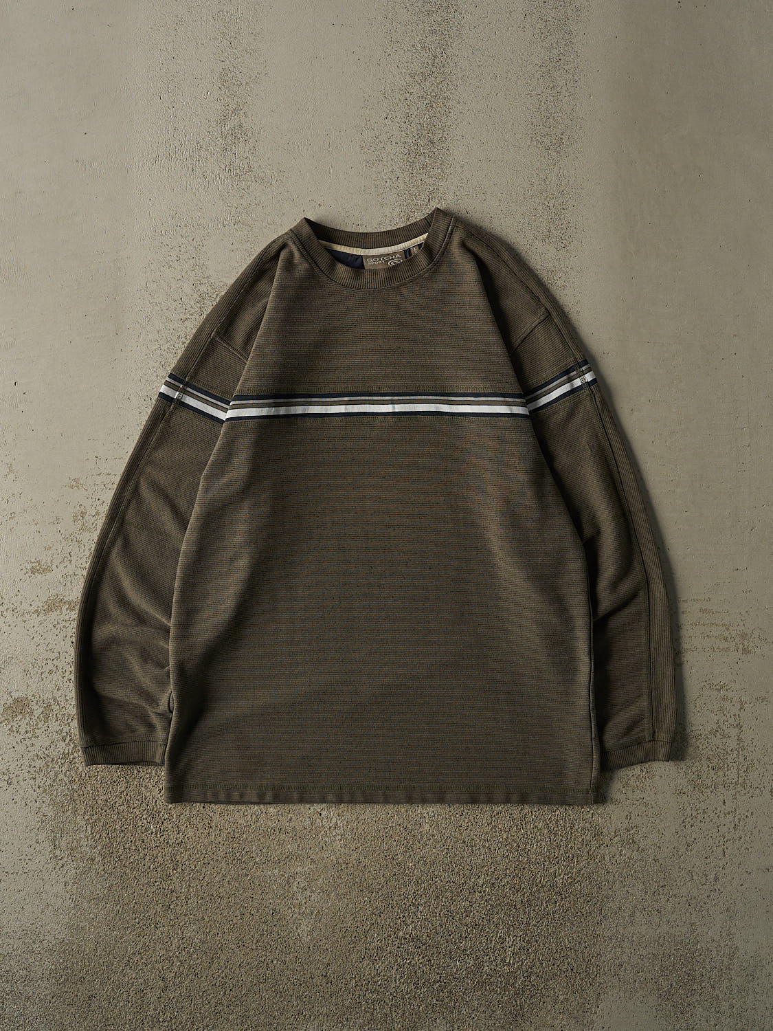 Vintage Y2K Green Textured Long Sleeve (L/XL)