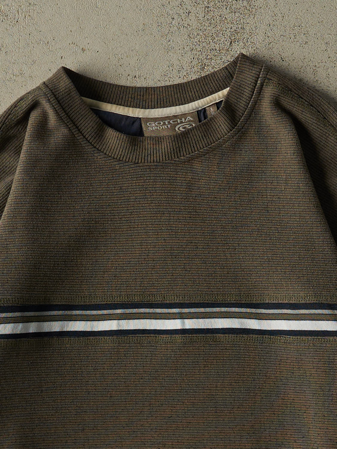 Vintage Y2K Green Textured Long Sleeve (L/XL)