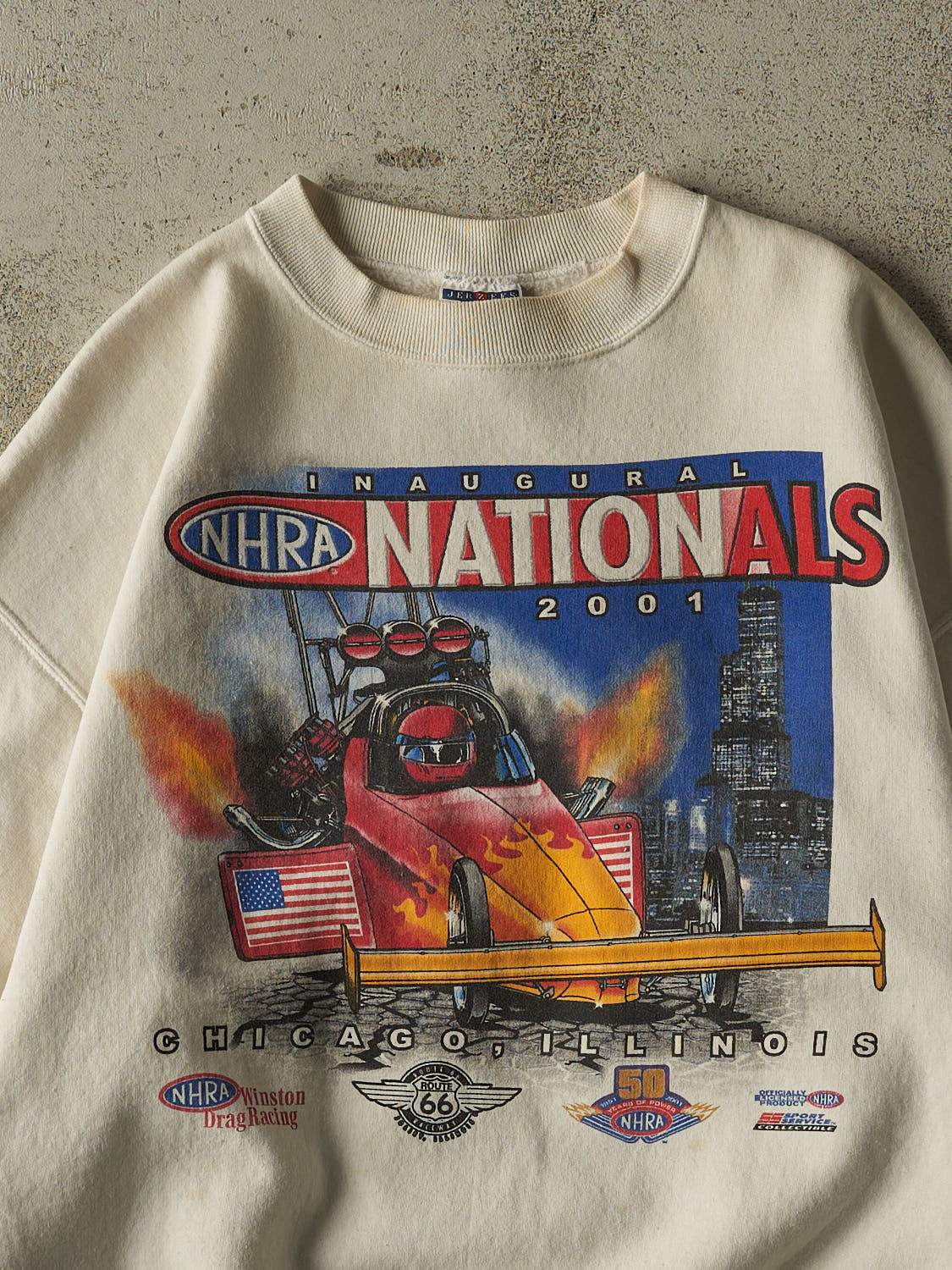 Vintage 01' Beige NHRA Nationals Racing Crewneck (M/L)