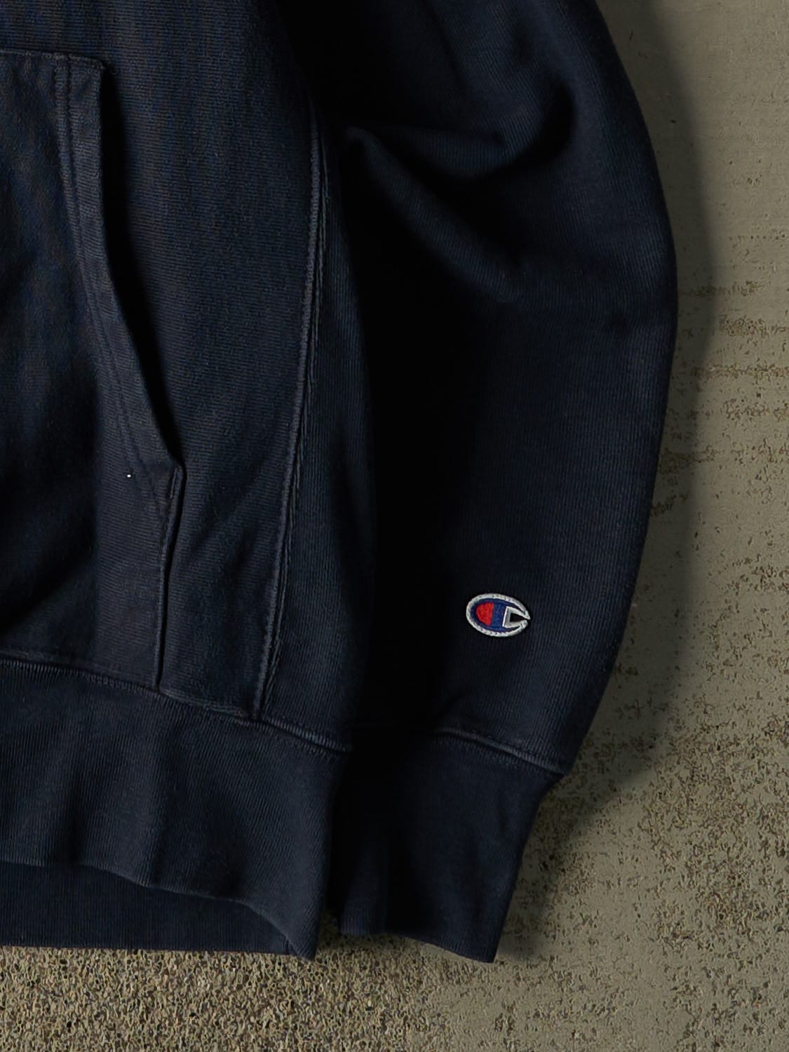 Vintage Y2K Navy Blue Champion Reverse Weave USA Hockey Hoodie (L/XL)