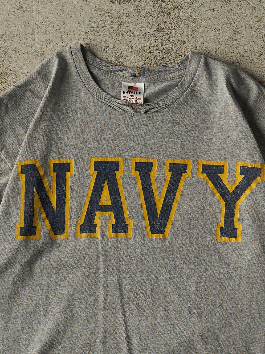 Vintage Y2K Grey United States Navy Tee (M)