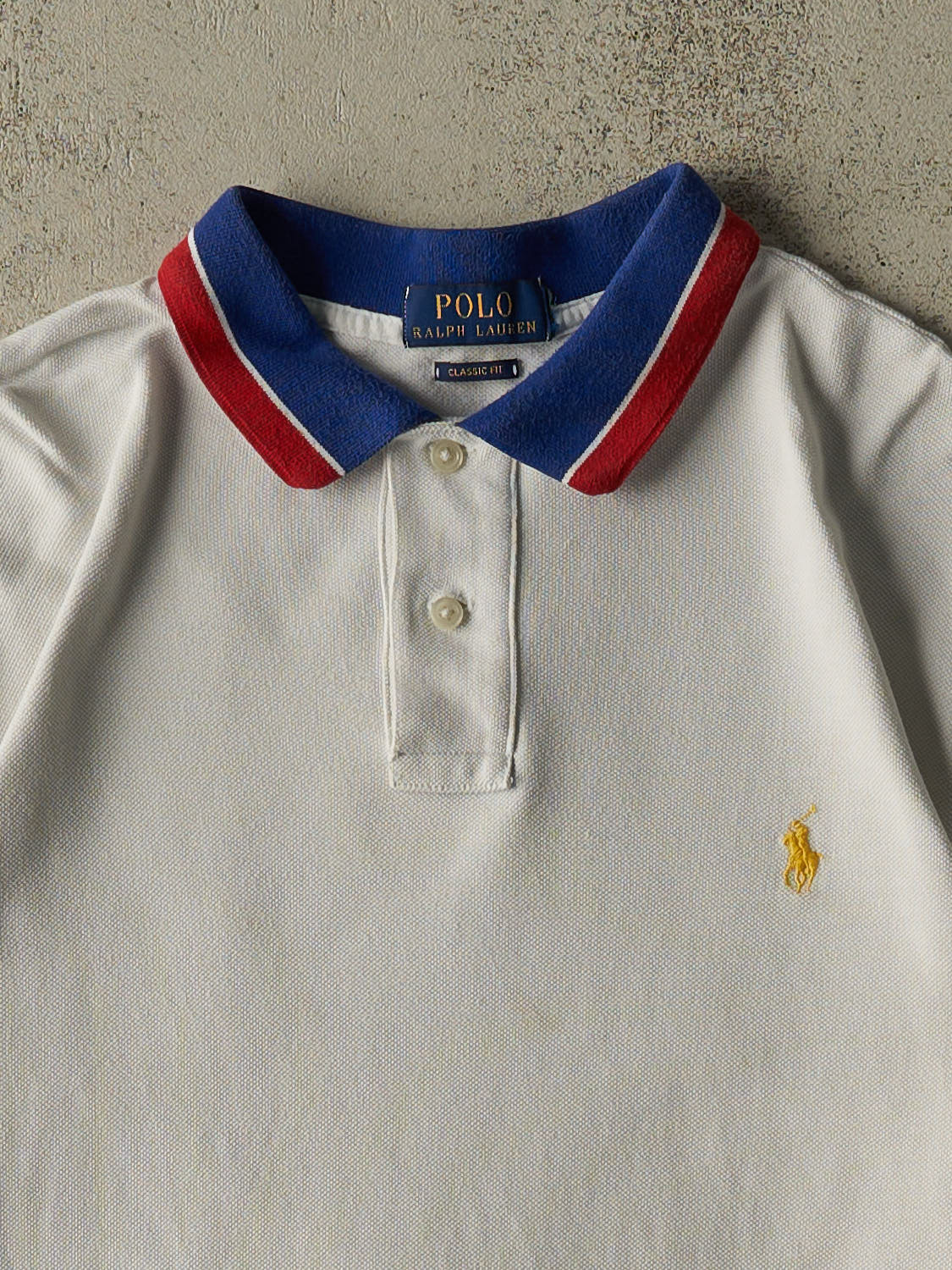 Vintage Y2K White Polo Quarter Button Tee (XL)