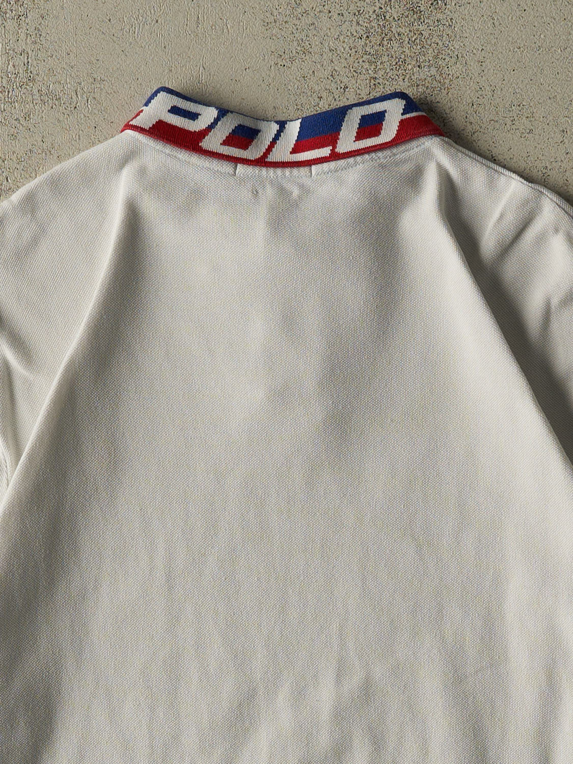Vintage Y2K White Polo Quarter Button Tee (XL)