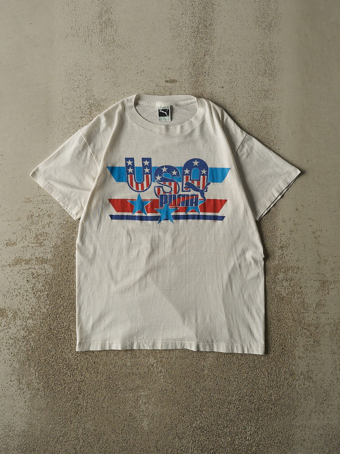 Vintage 84' RARE White Team USA Puma Single Stitch Tee (M)
