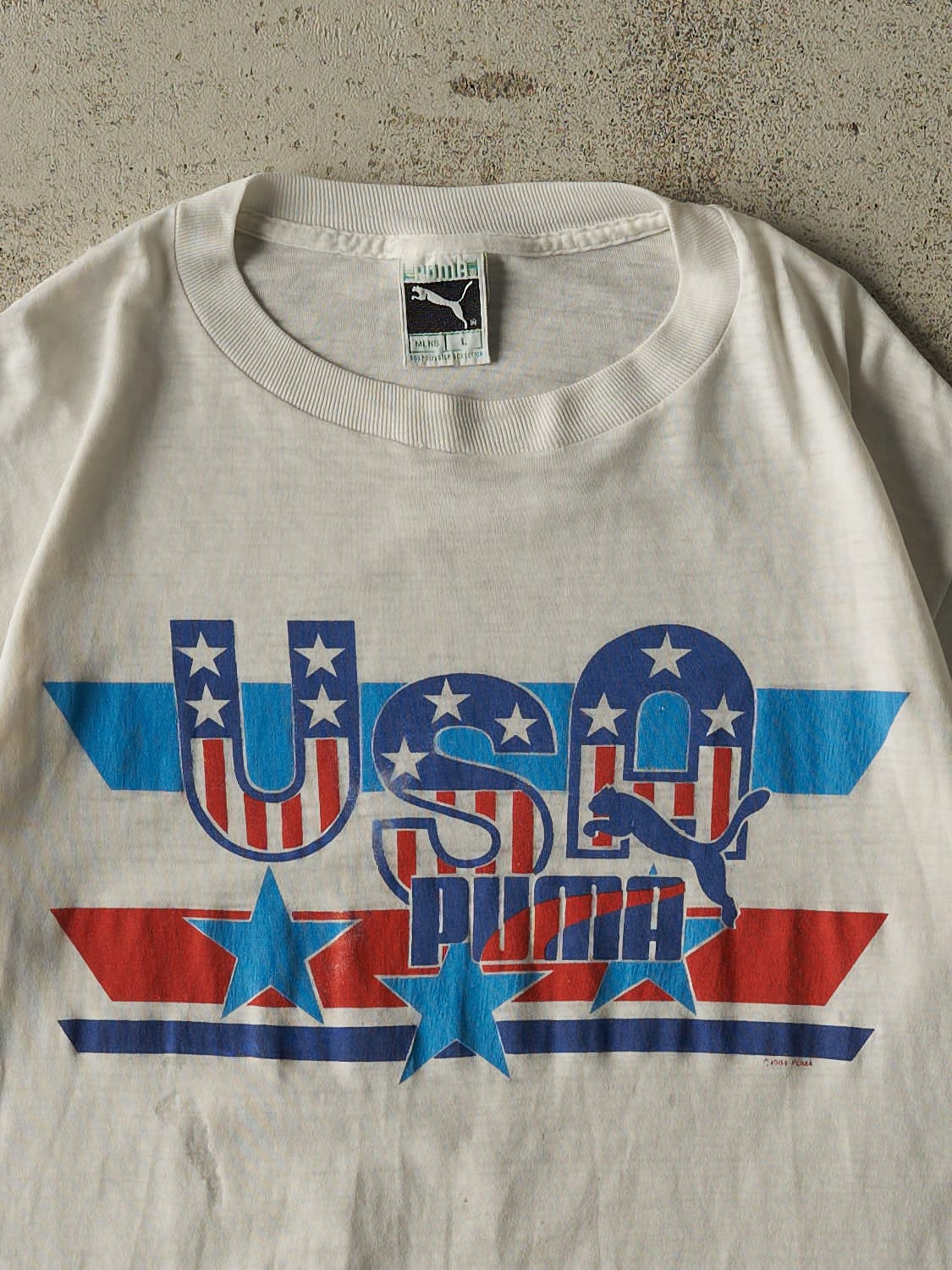 Vintage 84' RARE White Team USA Puma Single Stitch Tee (M)