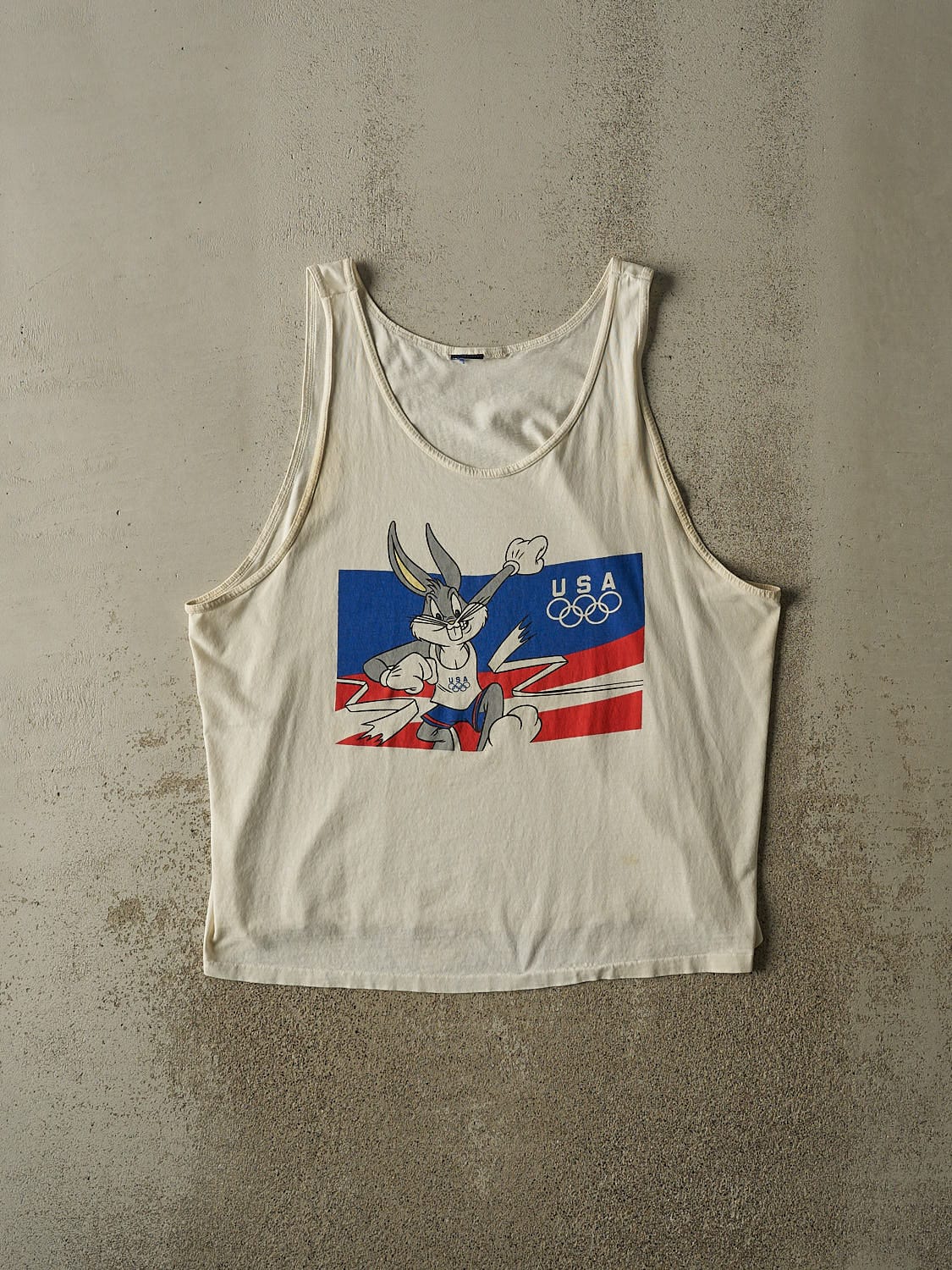 Vintage 90s Beige Looney Tunes x USA Olympic Tank (XL/XXL)