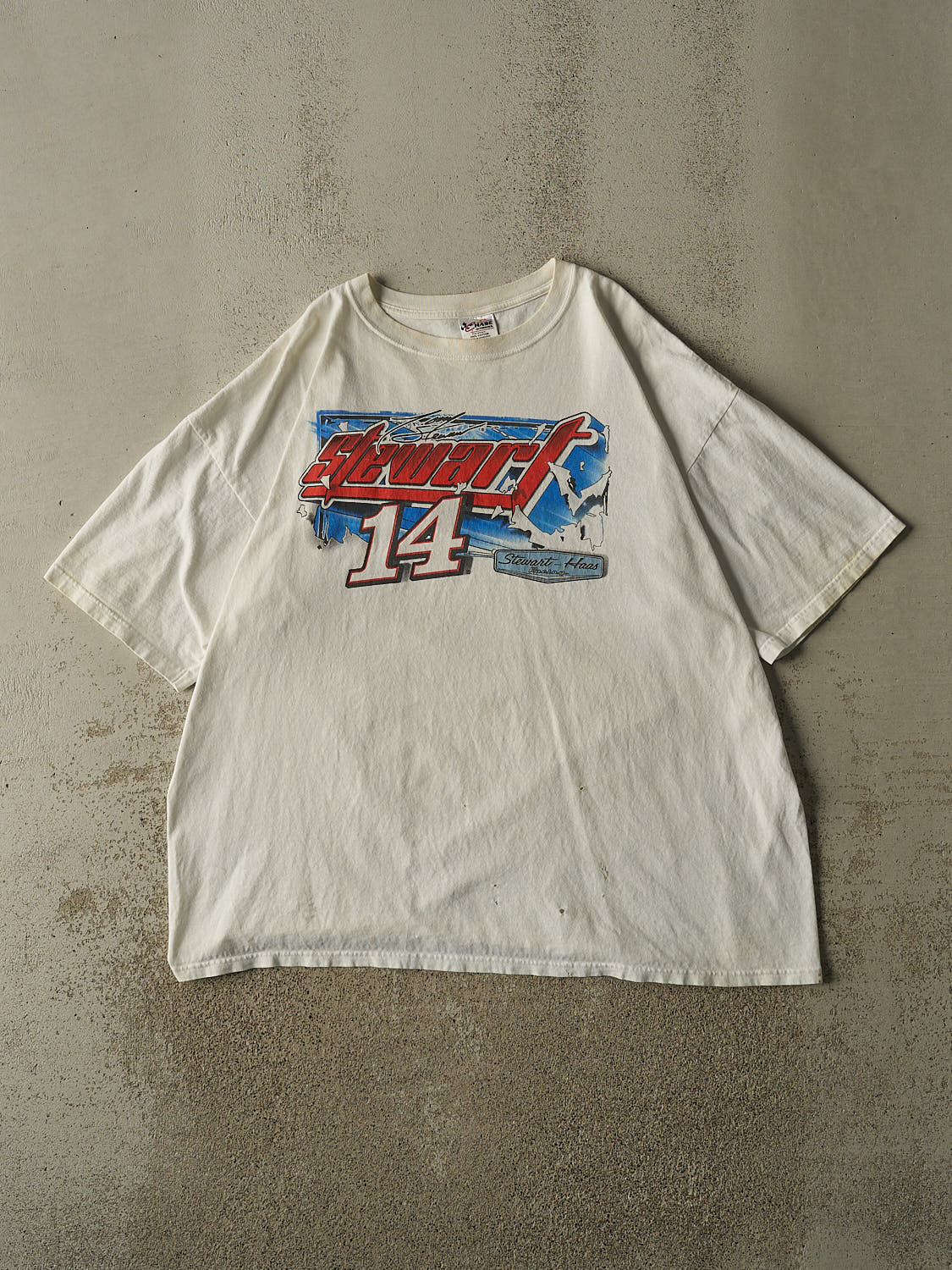 Vintage 14' White Tony Stewart Nascar Tee (XXL)