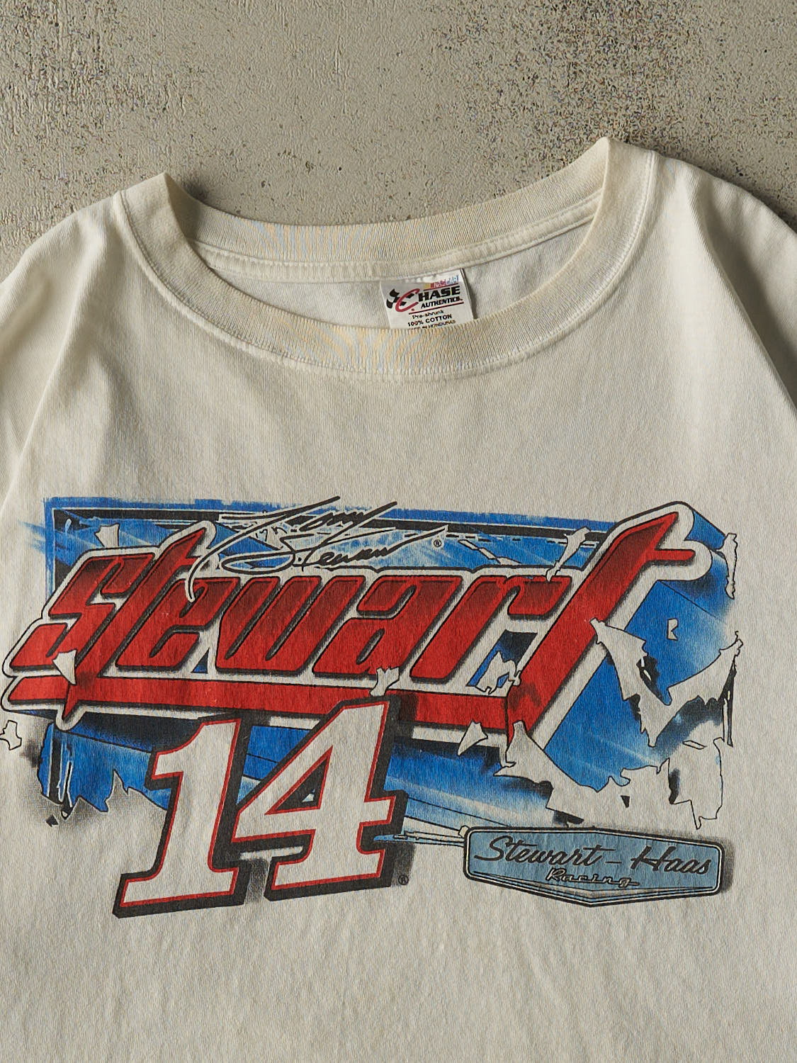 Vintage 14' White Tony Stewart Nascar Tee (XXL)