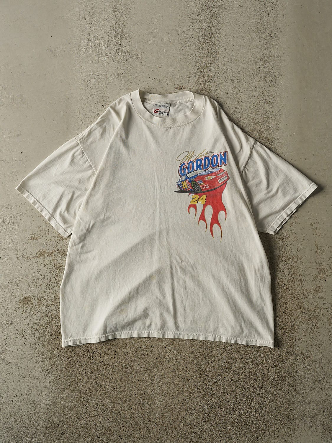 Vintage 01' White Jeff Gordon Nascar Tee (L/XL)