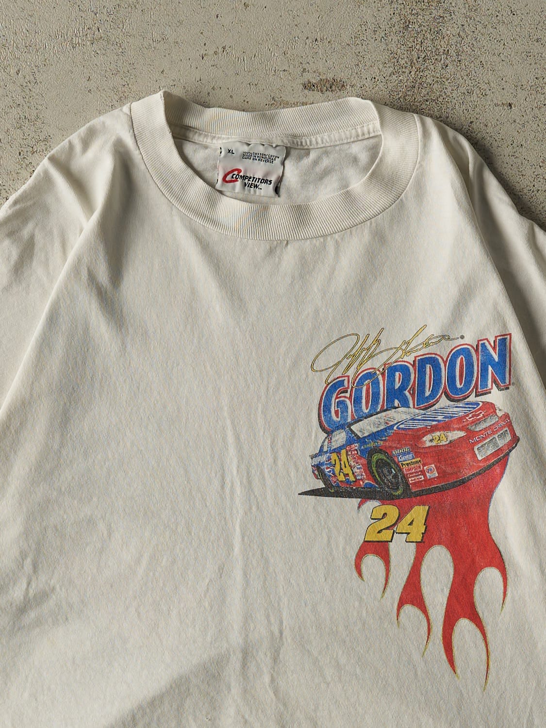 Vintage 01' White Jeff Gordon Nascar Tee (L/XL)