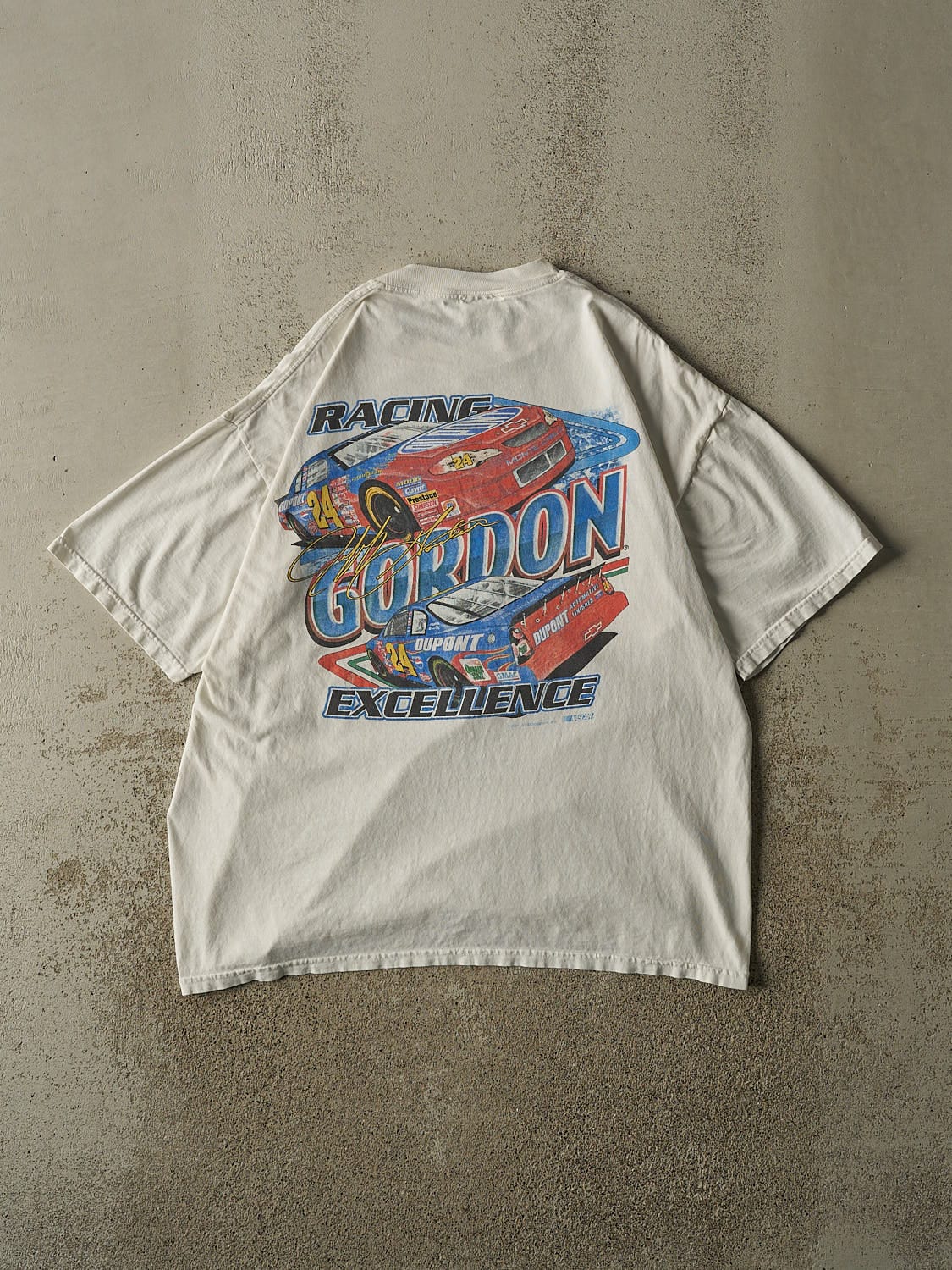 Vintage 01' White Jeff Gordon Nascar Tee (L/XL)