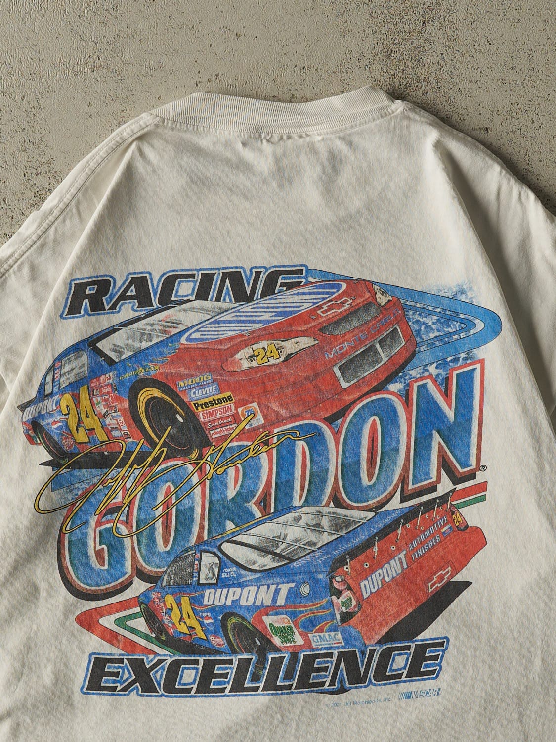 Vintage 01' White Jeff Gordon Nascar Tee (L/XL)