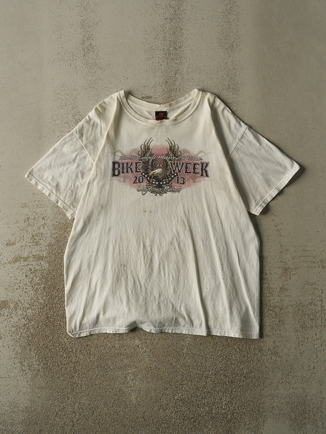 Vintage 13' White Daytona Beach Bike Week Tee (XL)