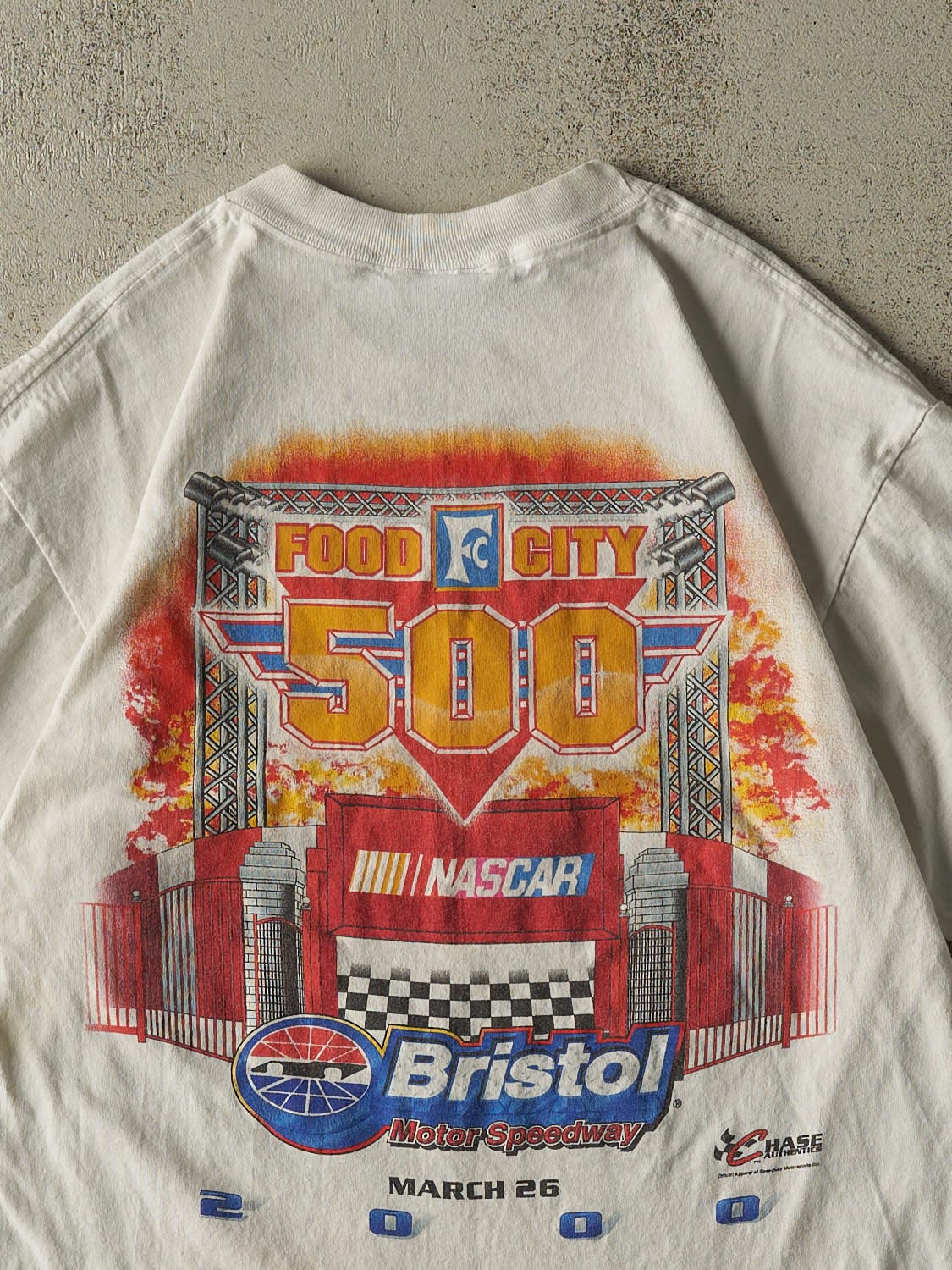 Vintage 00' White Nascar Bristol Motor Speedway Tee (M/L)