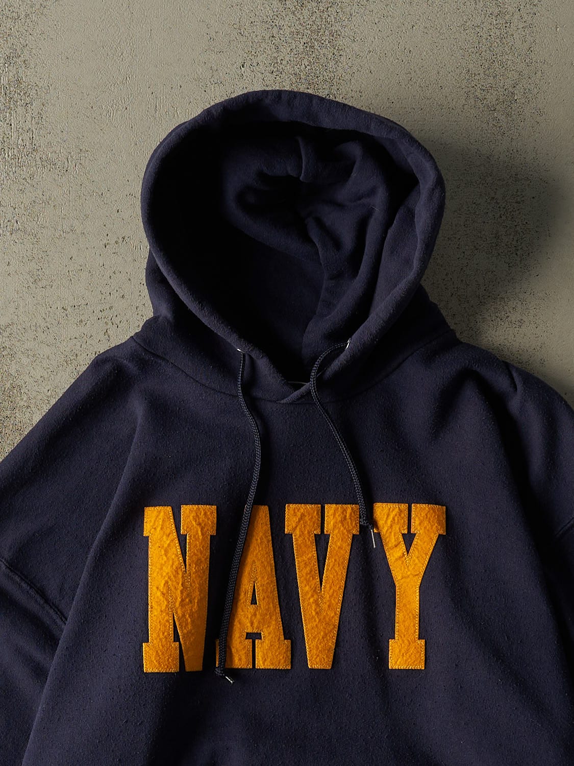 Vintage Y2K Navy Blue US Navy Embroidered Hoodie (XL)