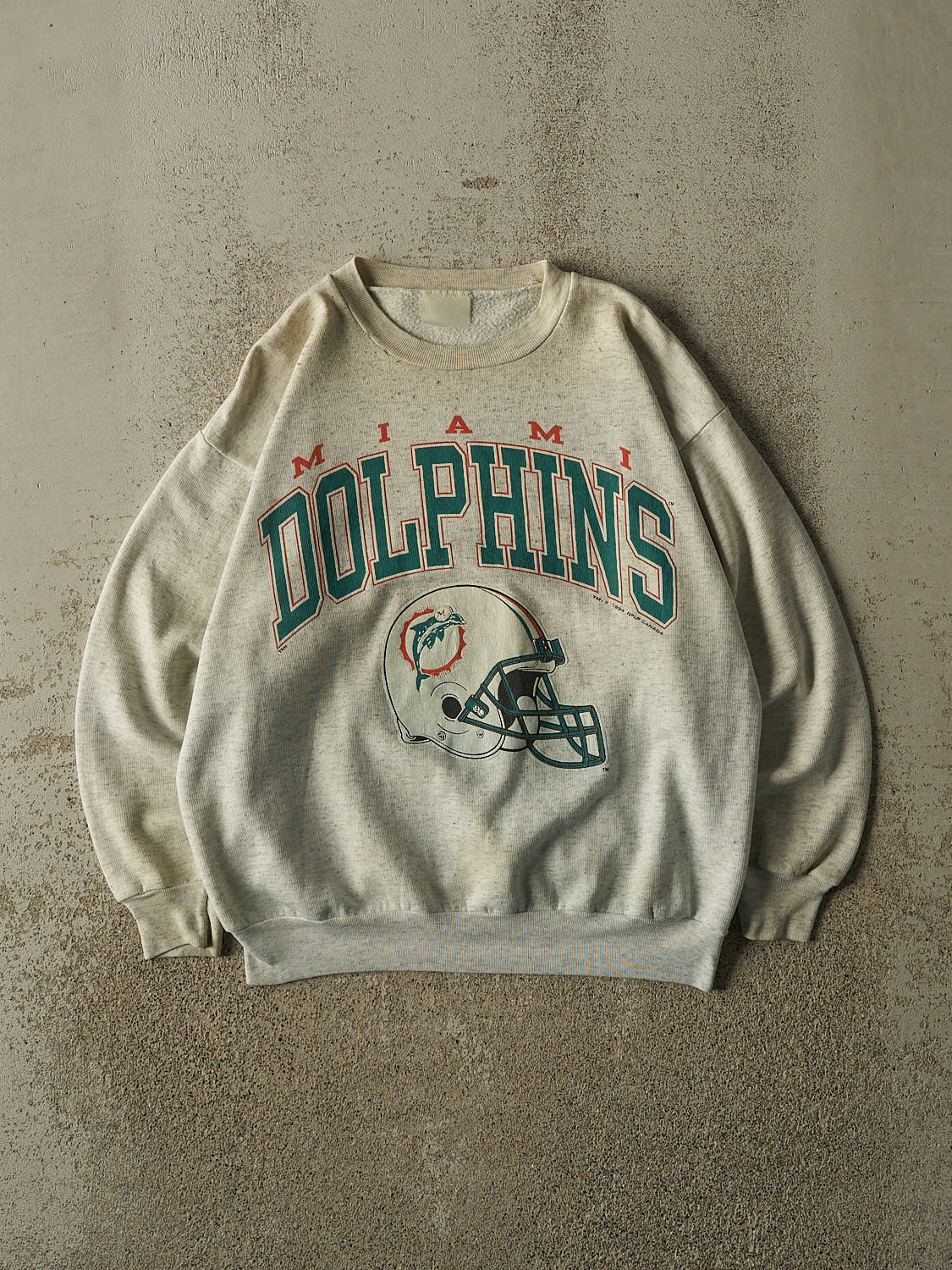 Vintage 94' Heather Grey Miami Dolphins Crewneck (XS/S)