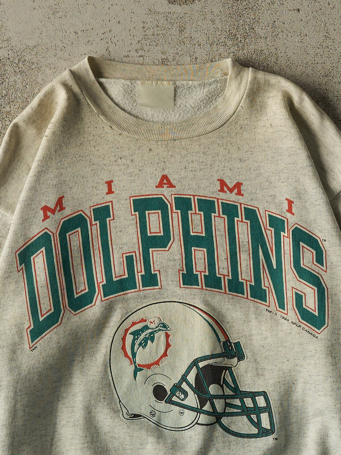 Vintage 94' Heather Grey Miami Dolphins Crewneck (XS/S)