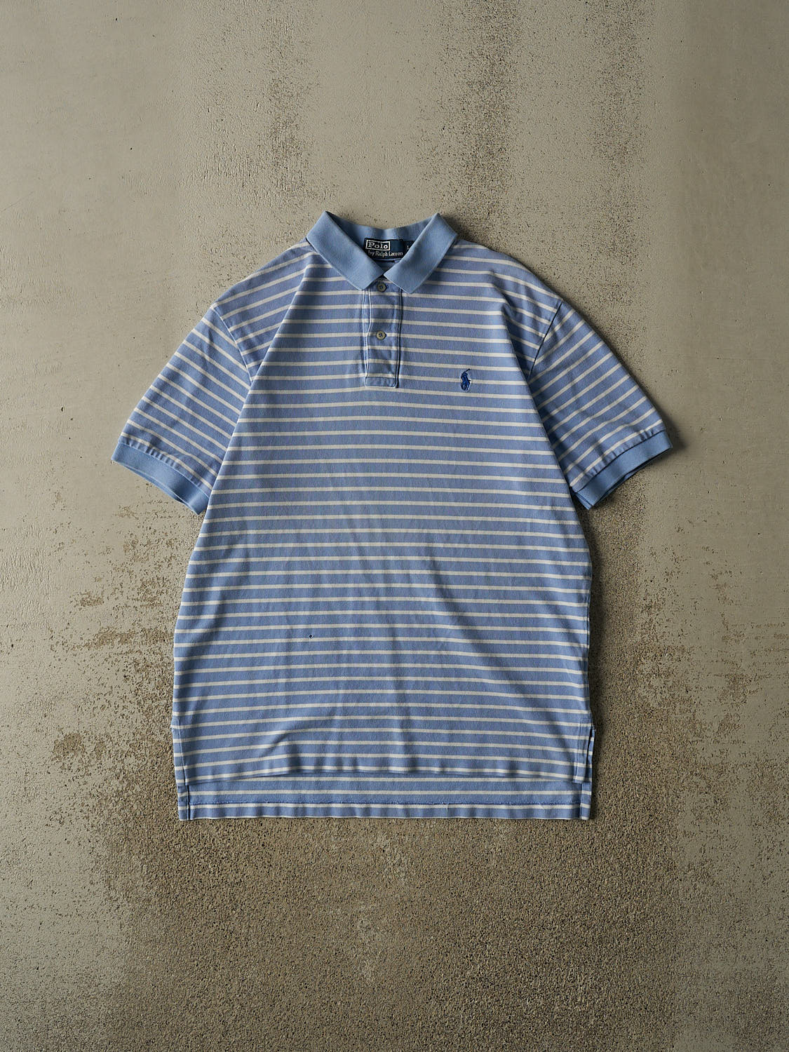 Vintage 90s Blue Polo Quarter Button Tee (L/XL)