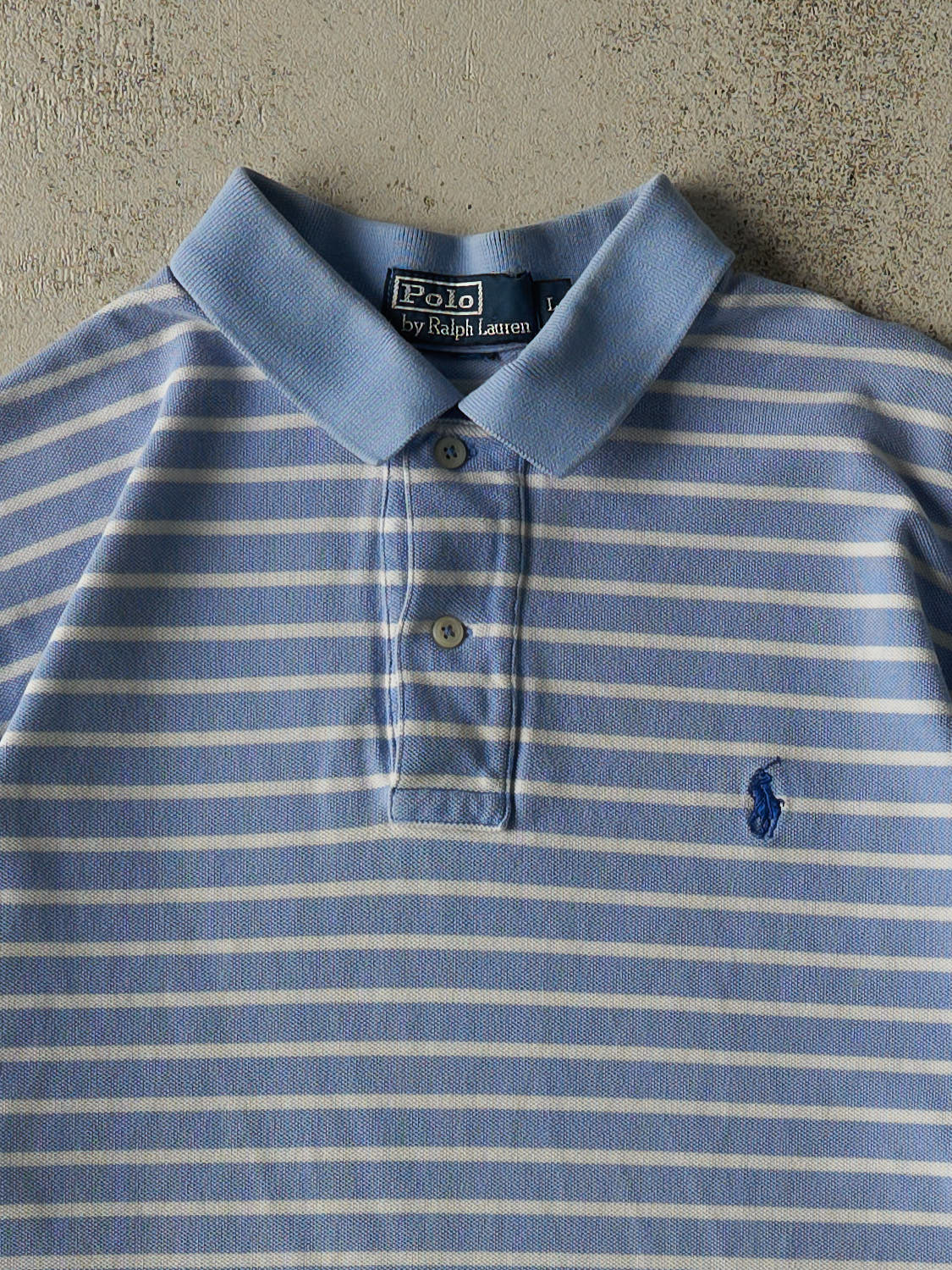 Vintage 90s Blue Polo Quarter Button Tee (L/XL)
