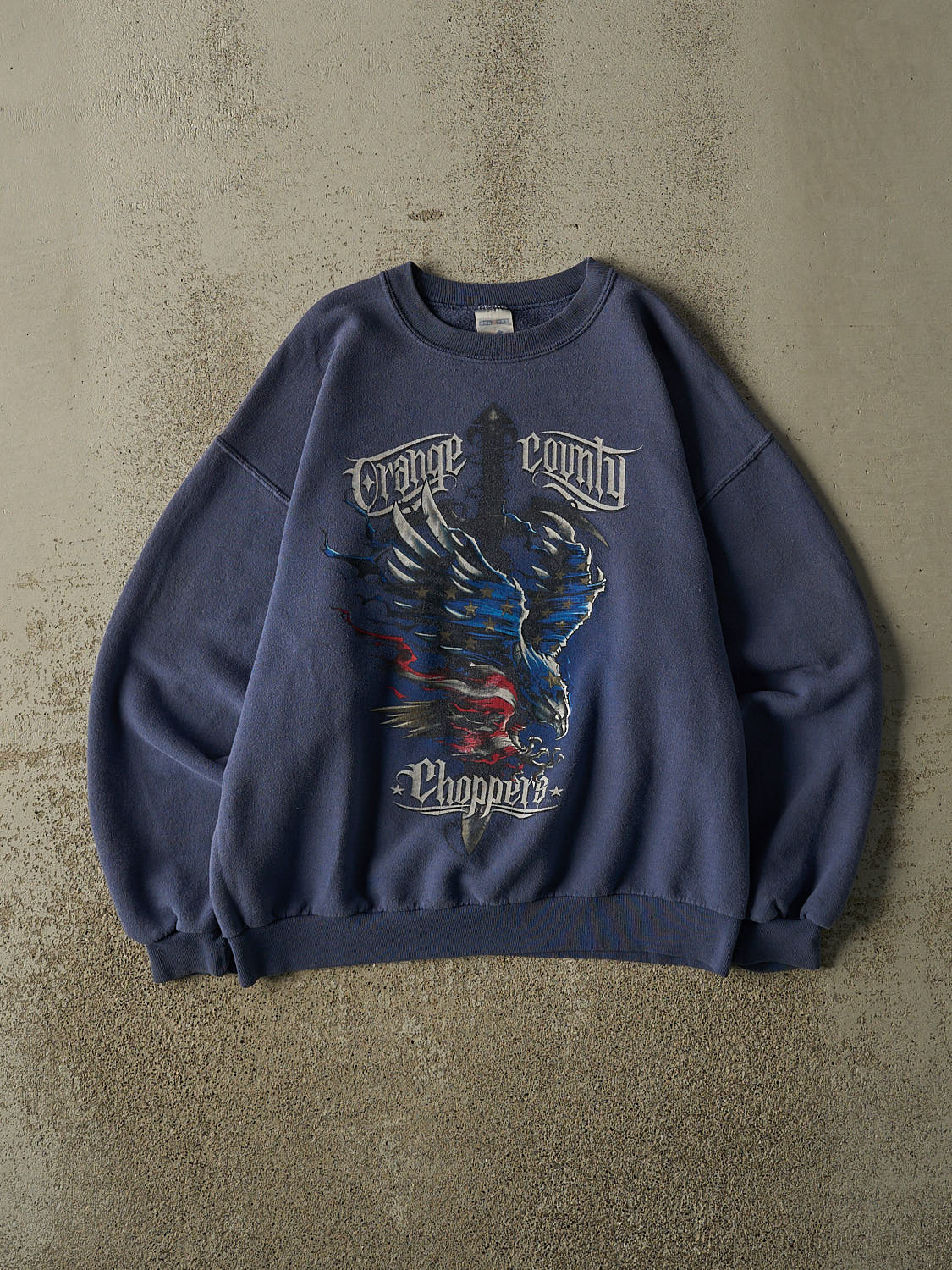 Vintage Y2K Slate Blue Orange County Choppers Crewneck (M)