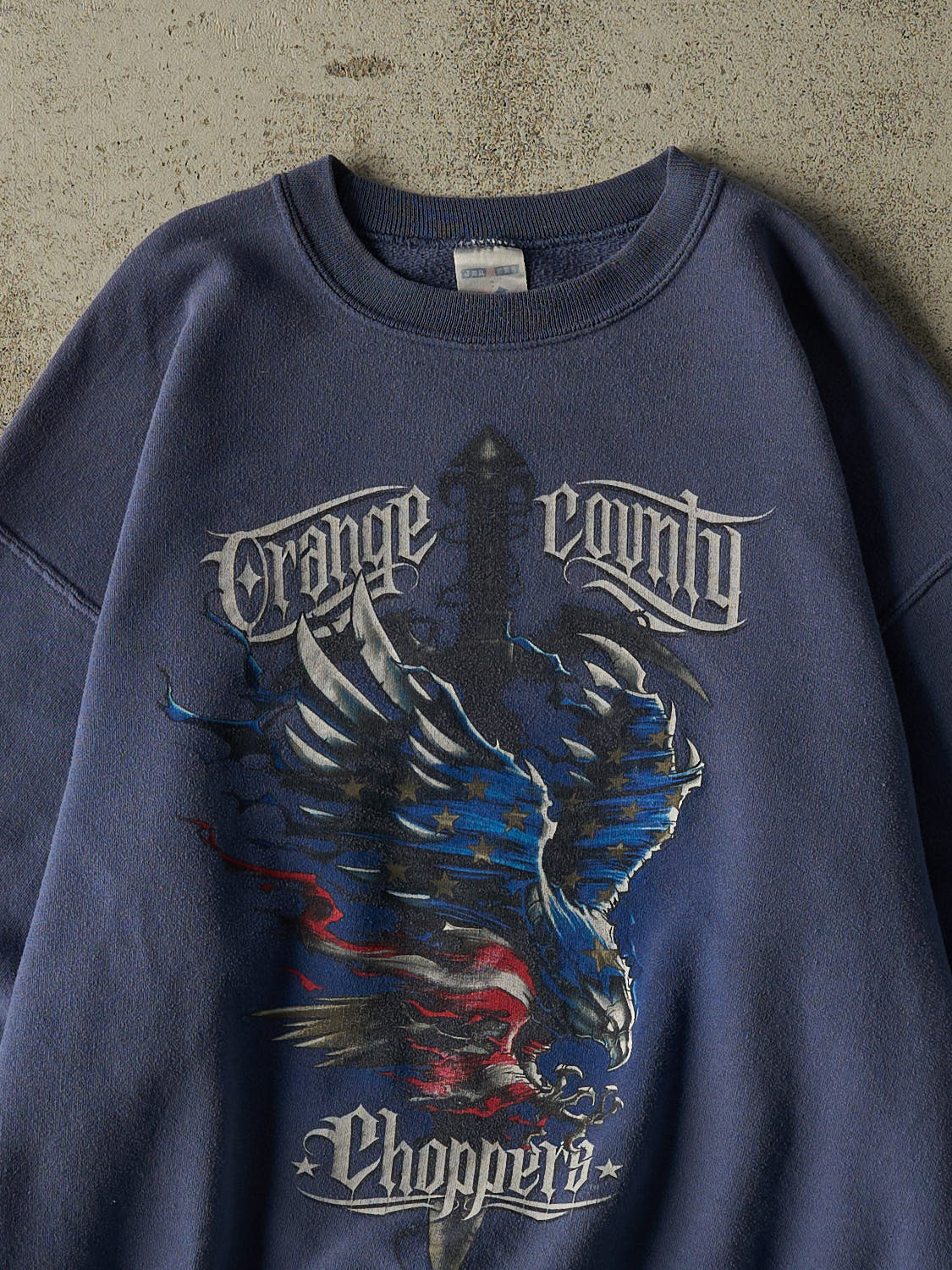Vintage Y2K Slate Blue Orange County Choppers Crewneck (M)