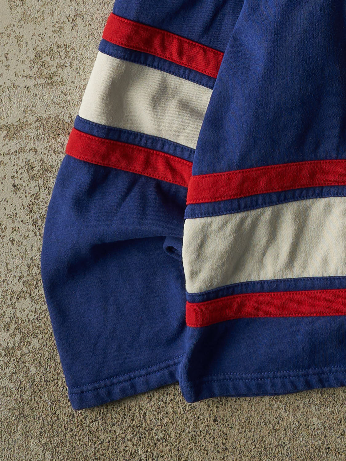 Vintage Y2K Blue New York Rangers Embroidered Jersey Hoodie (S/M)