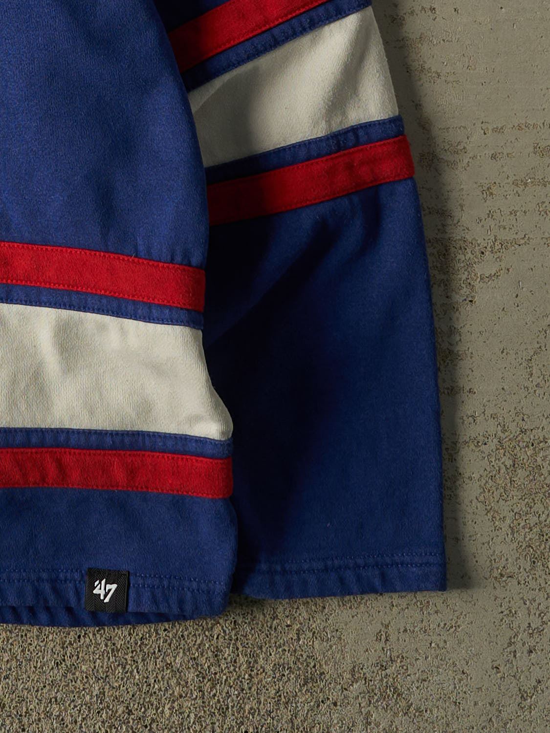Vintage Y2K Blue New York Rangers Embroidered Jersey Hoodie (S/M)