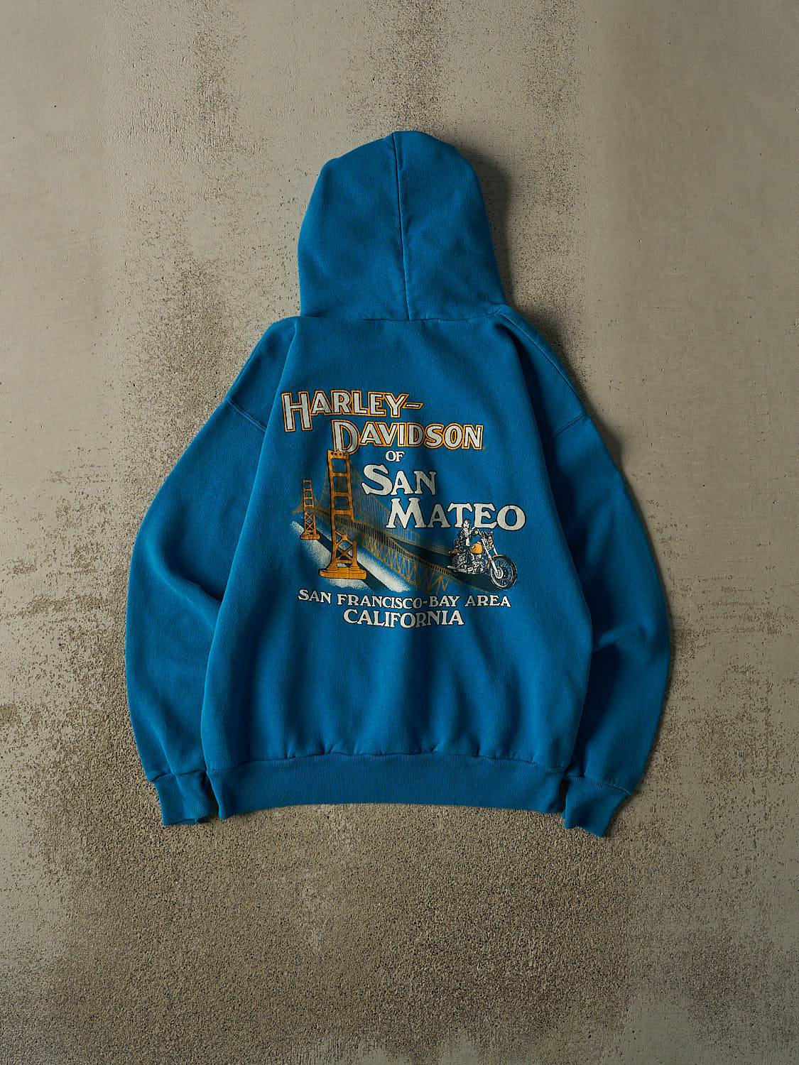 Vintage 84' Blue Harley Davidson San Francisco CA Hoodie (S)