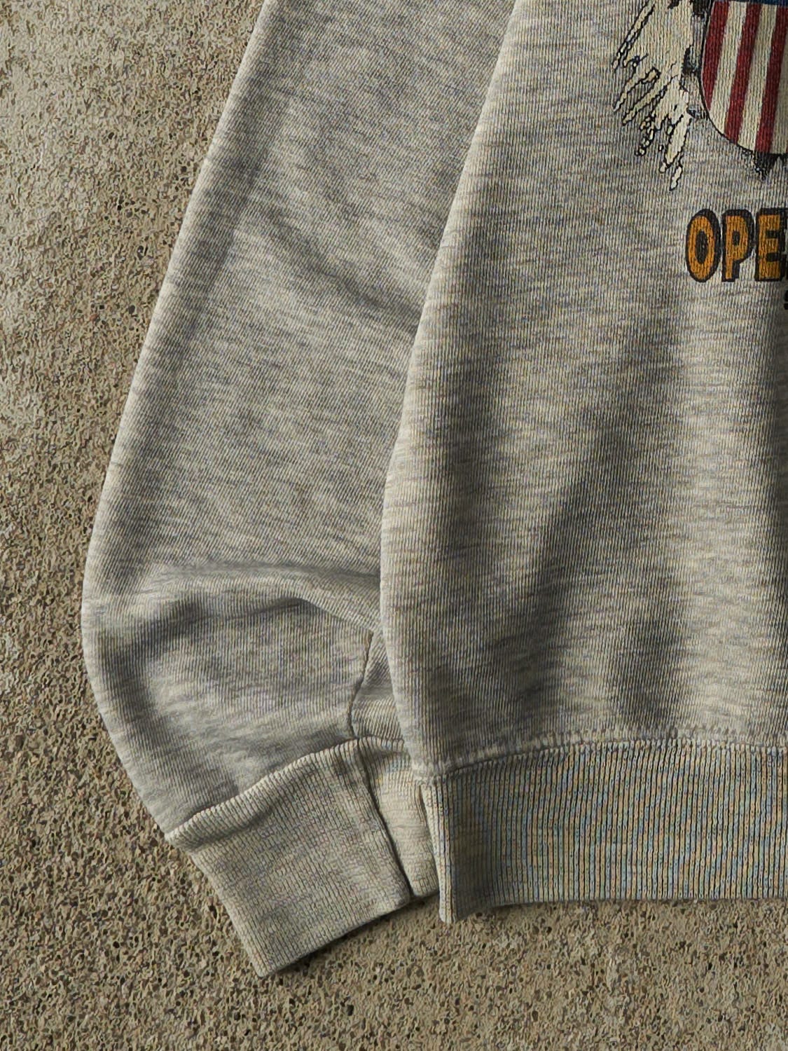 Vintage 80s Heather Grey US Army Operation Desert Storm Crewneck (XXS/XS)