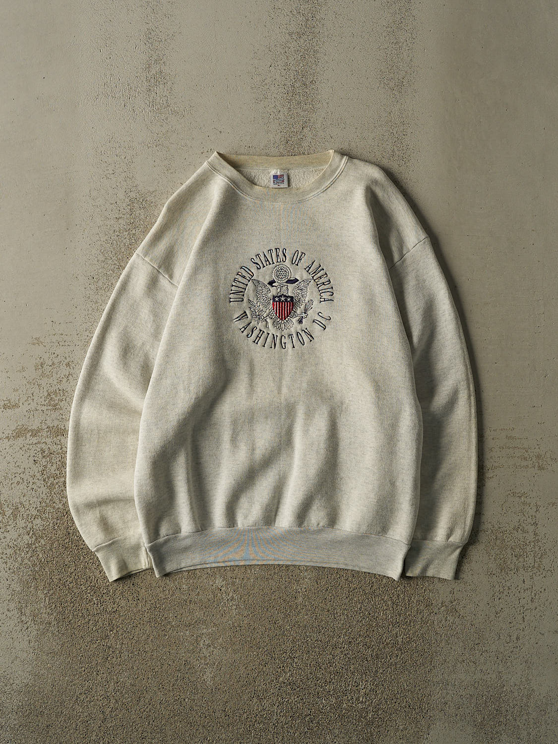 Vintage 80s Heather Grey Washington DC Embroidered Crewneck (XL)