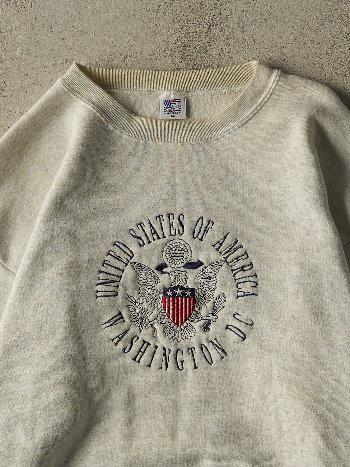 Vintage 80s Heather Grey Washington DC Embroidered Crewneck (XL)