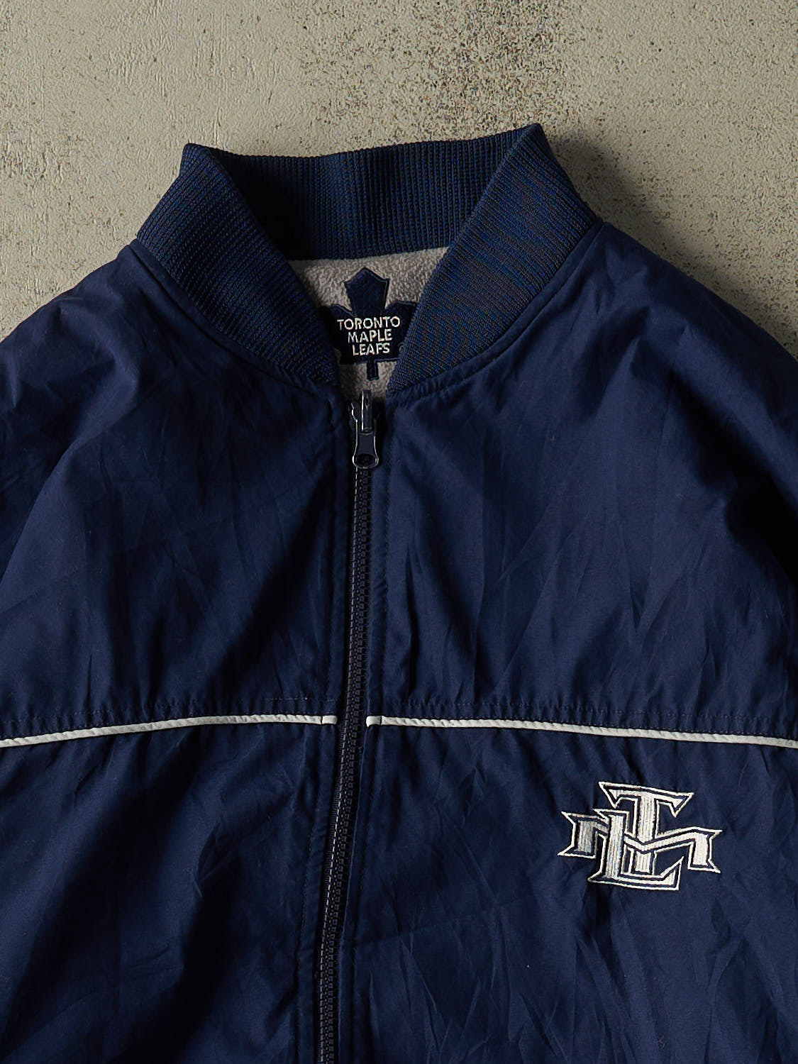 Vintage Y2K Navy Blue Toronto Maple Leafs Reversible Jacket (XL)
