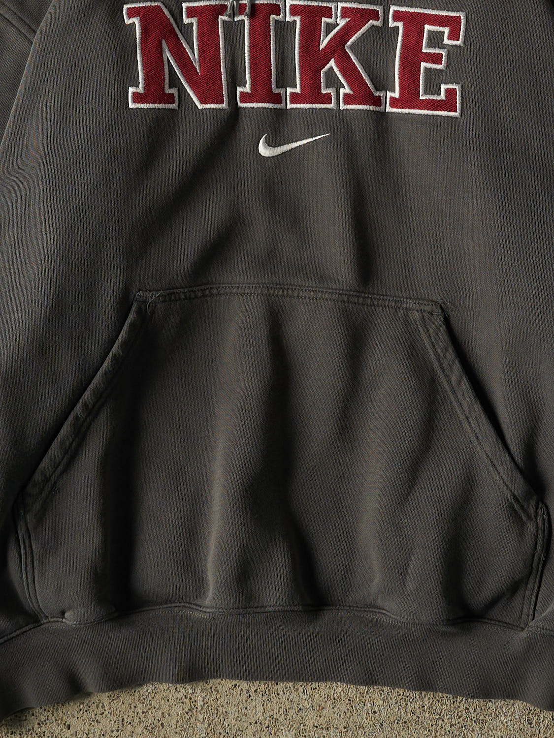 Vintage Y2K Charcoal Grey Nike Embroidered Hoodie (M/L)