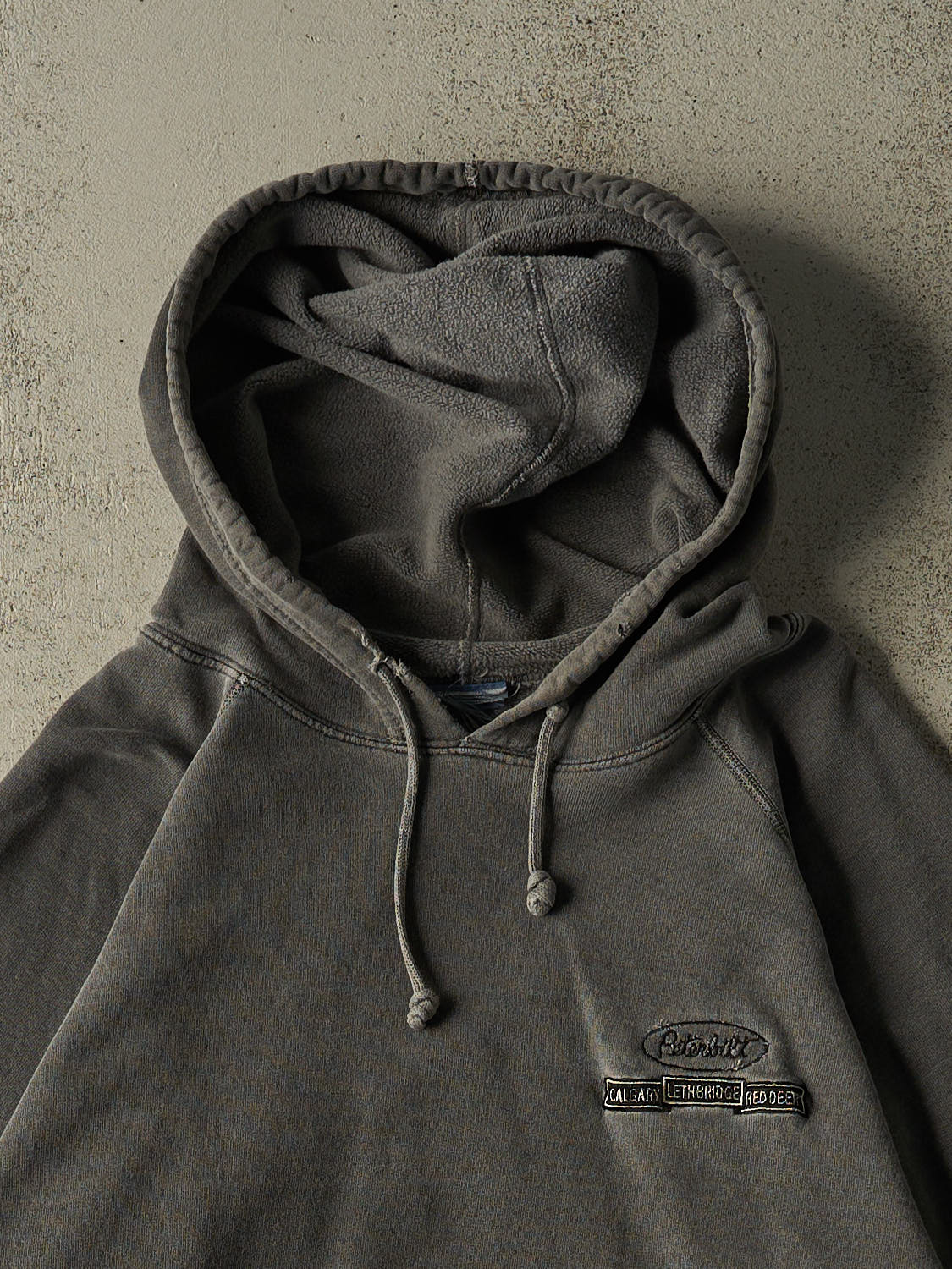 Vintage 90s Washed Grey Peterbilt Embroidered Hoodie (XL/XXL)