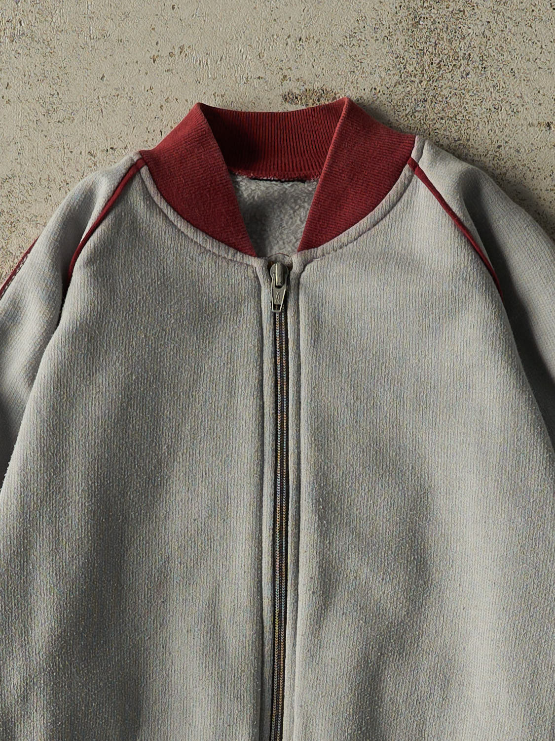 Vintage 90s Grey Zip Up Track Sweater (XS/S)