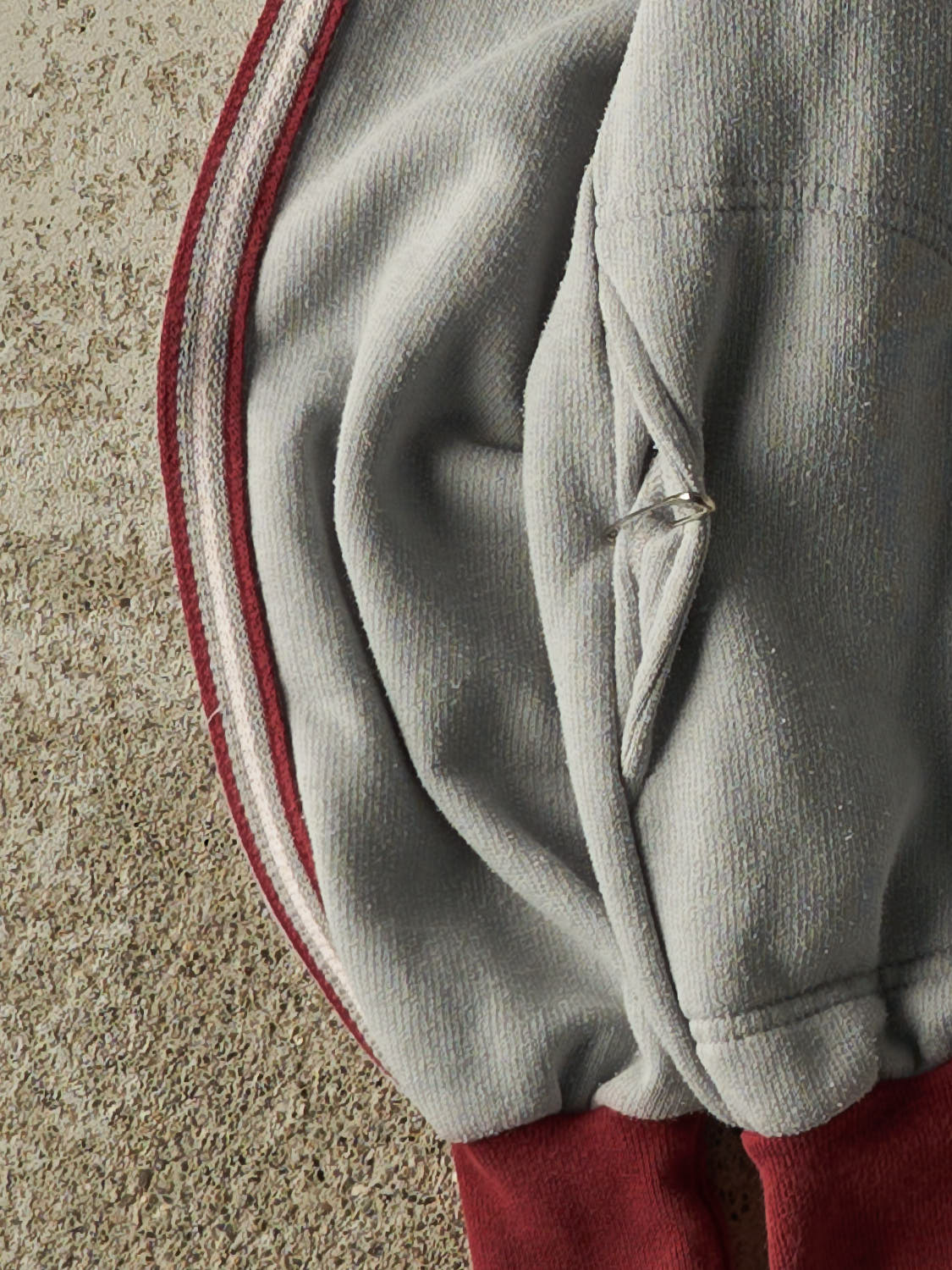 Vintage 90s Grey Zip Up Track Sweater (XS/S)