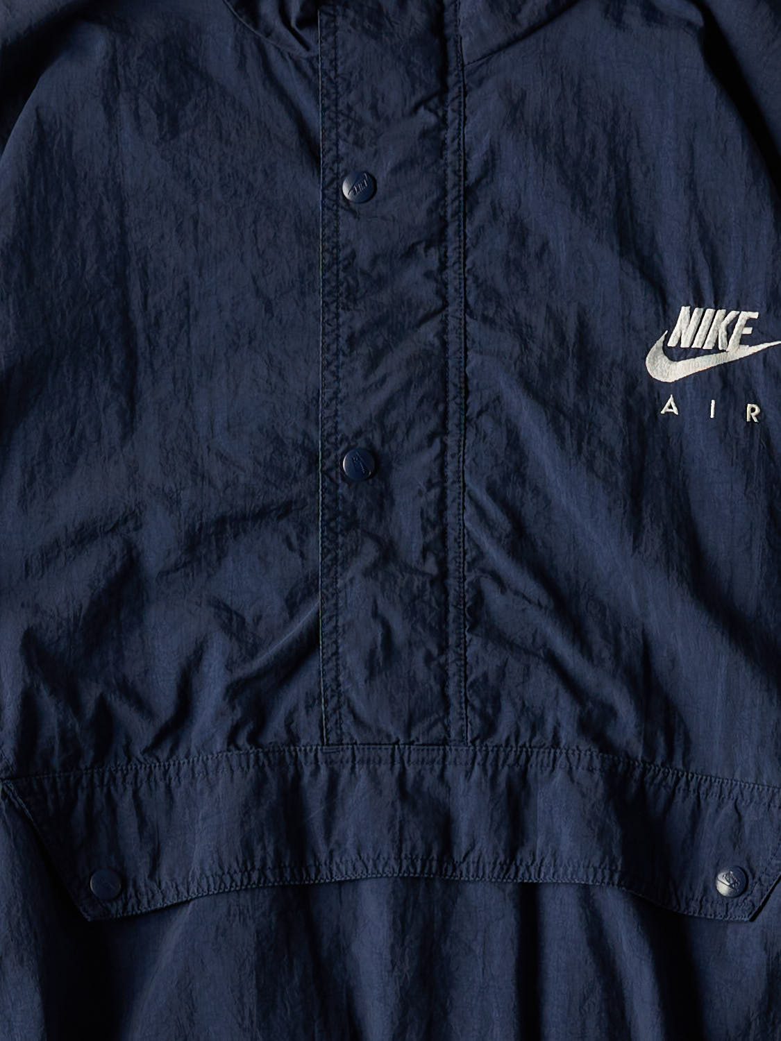 Vintage 90s Navy Blue Nike Quarter Button Windbreaker Jacket (L)