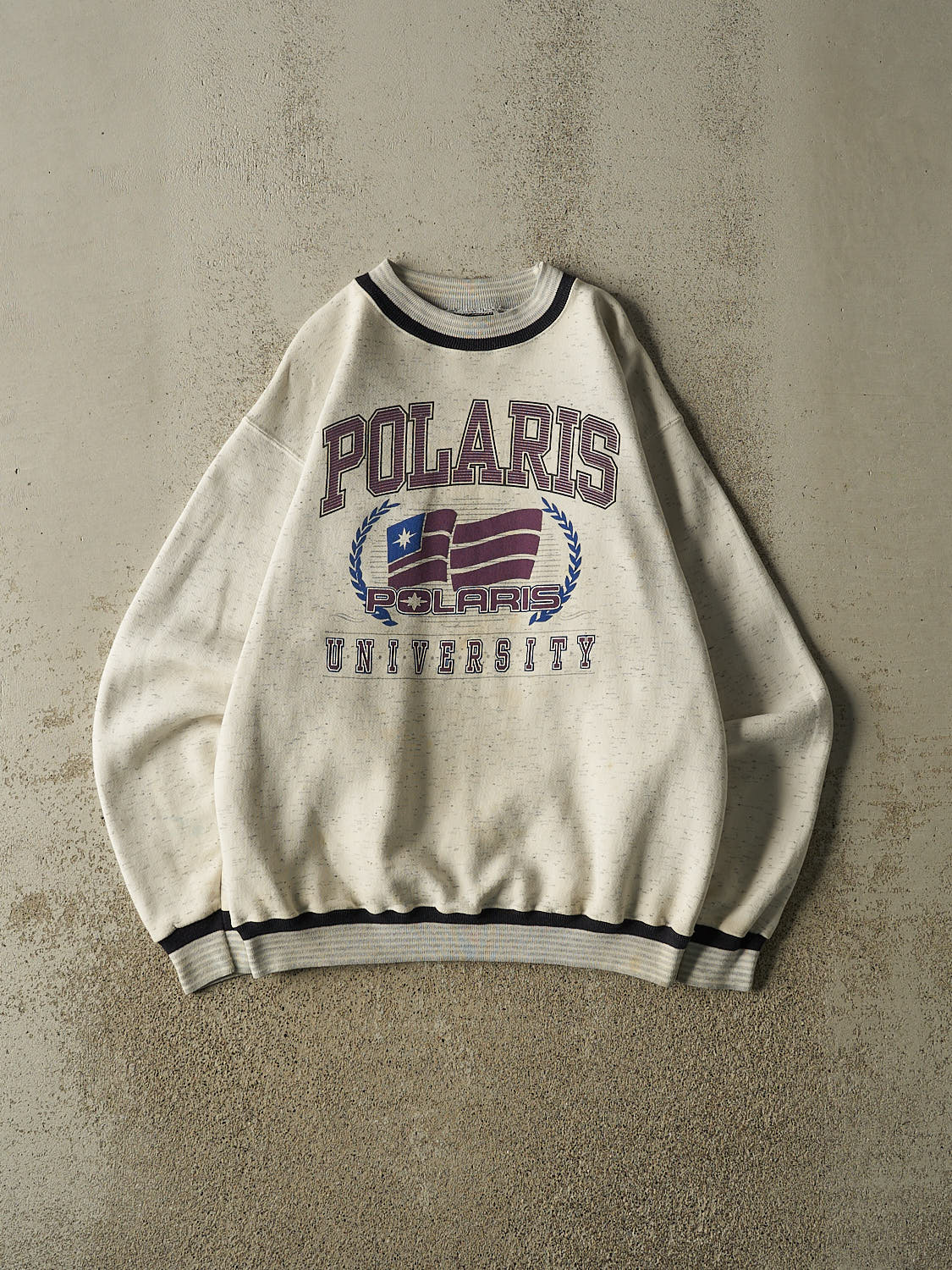Vintage 90s Heather Grey Polaris University Ribbed Crewneck (M/L)