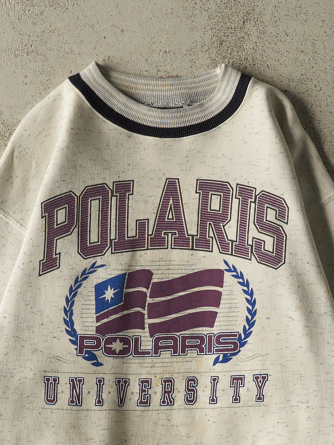 Vintage 90s Heather Grey Polaris University Ribbed Crewneck (M/L)