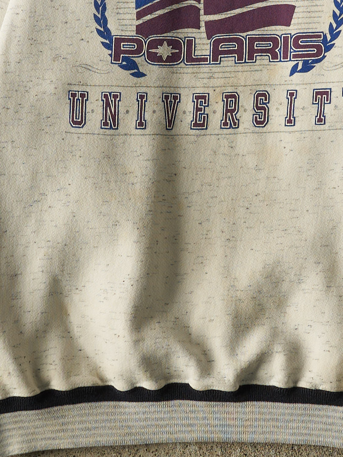 Vintage 90s Heather Grey Polaris University Ribbed Crewneck (M/L)