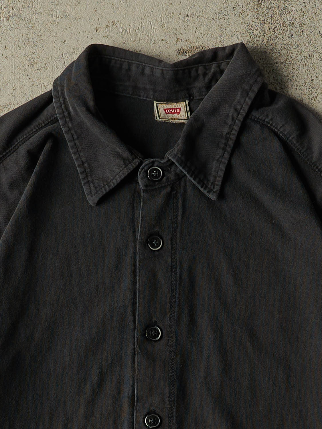Vintage 90s Black Levi's Button Up Tee (L/XL)