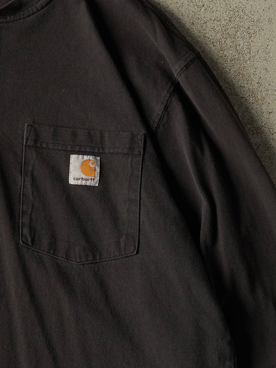 Vintage Y2K Black Carhartt Quarter Button Pocket Long Sleeve (L/XL)