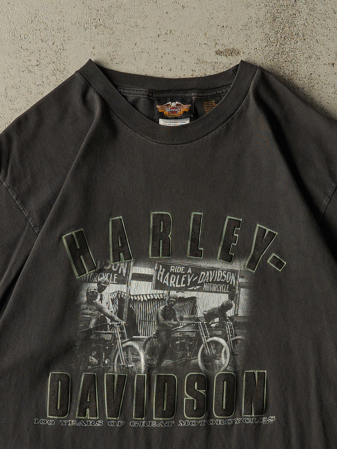 Vintage 03' Faded Black Harley Davidson Tee (XL)